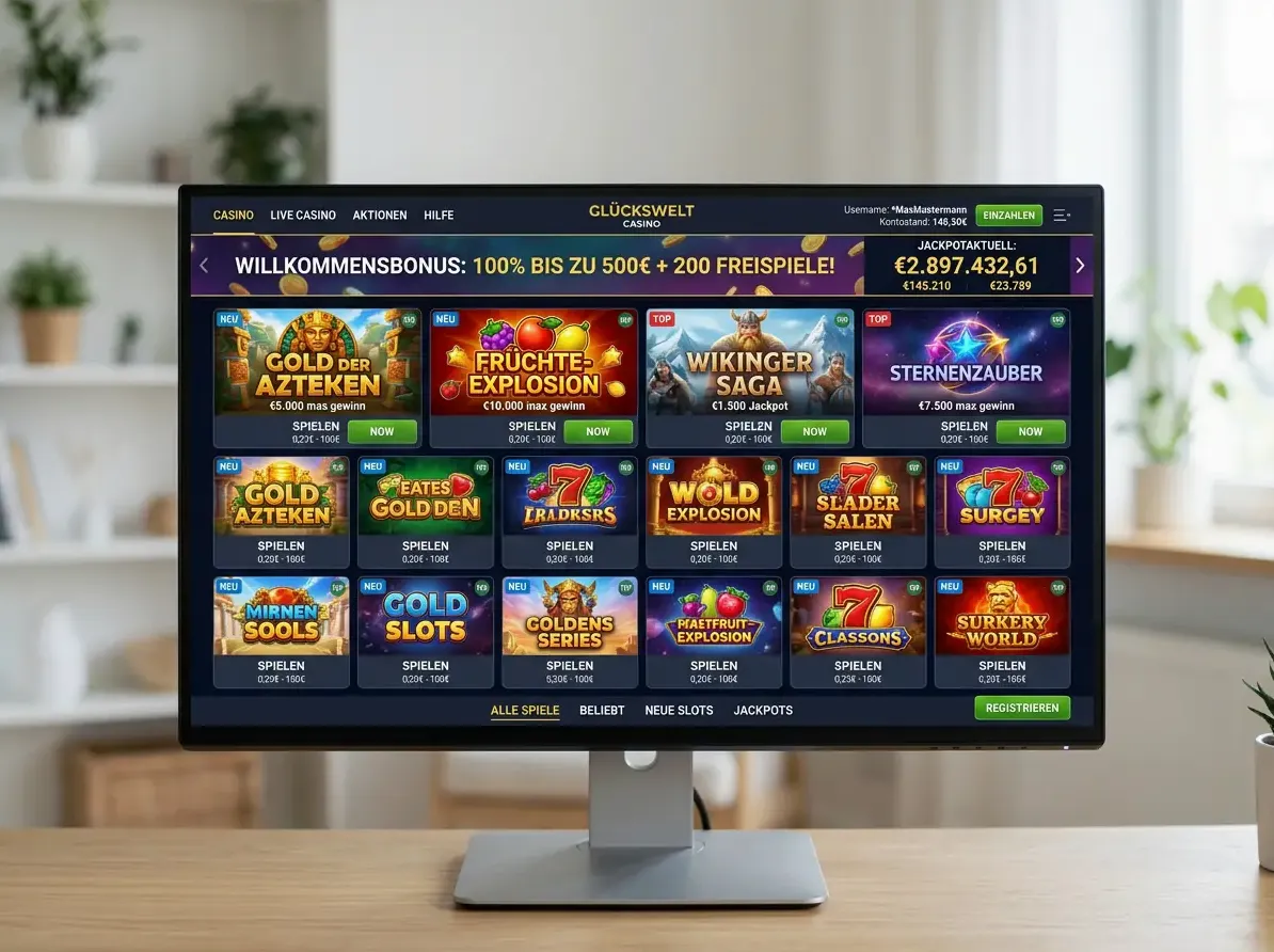 Spieleauswahl bei Jeetcity
